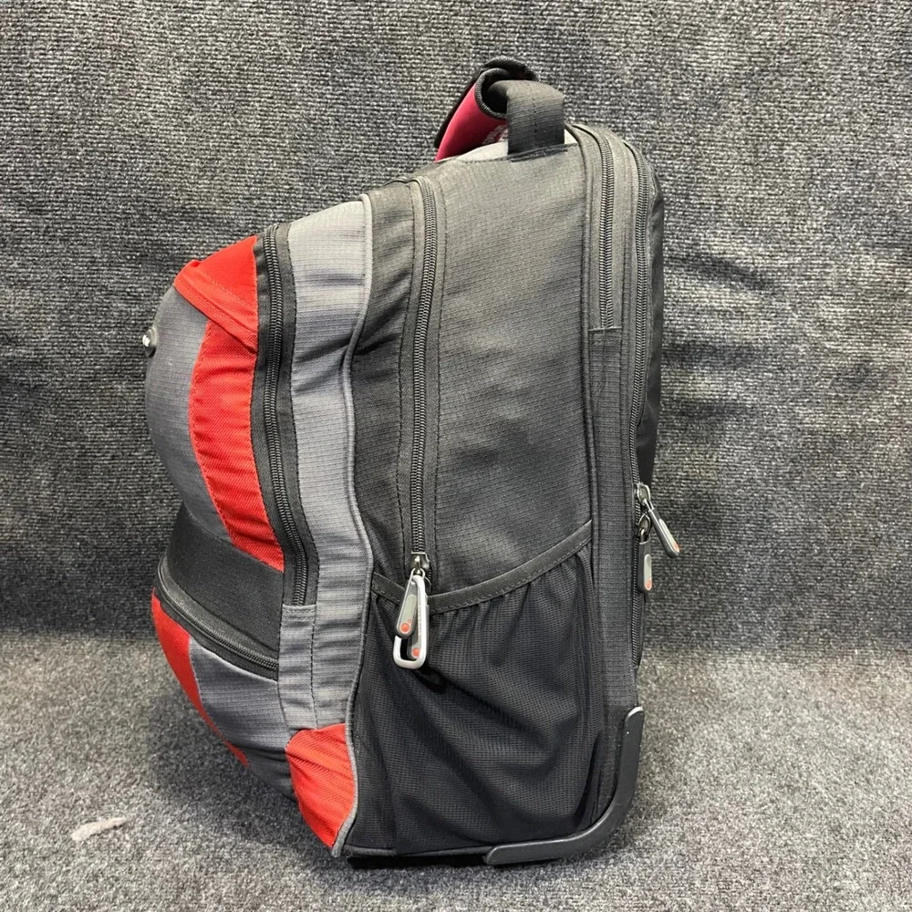 Samsonite TC-10 Black Grey Red Wheeled Rolling‎ Backpack Travel Laptop Bag 3898